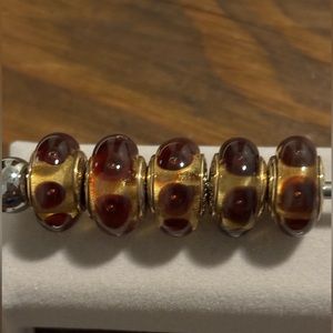 Retired Pandora Mystic Murano Bead with 14K Gold 750402 (5beads for @susy918 )